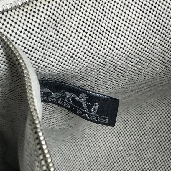 HERMES Sac Arne MM Bag Shoulder Bag Tote Bag Hand Bag cotton Black - Picture 13 of 16